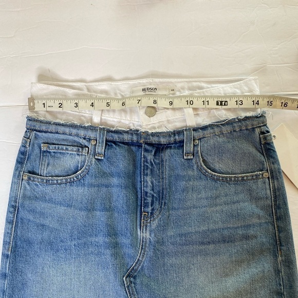 NEW Hudson Jeans Lulu Denim Skirt Contrasting Waistband 26 - Picture 7 of 8